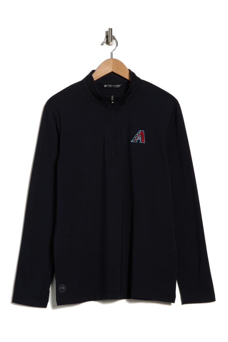 The Heater Arizona Diamondbacks Quarter Zip Pullover, Alternate, color, BLACK
