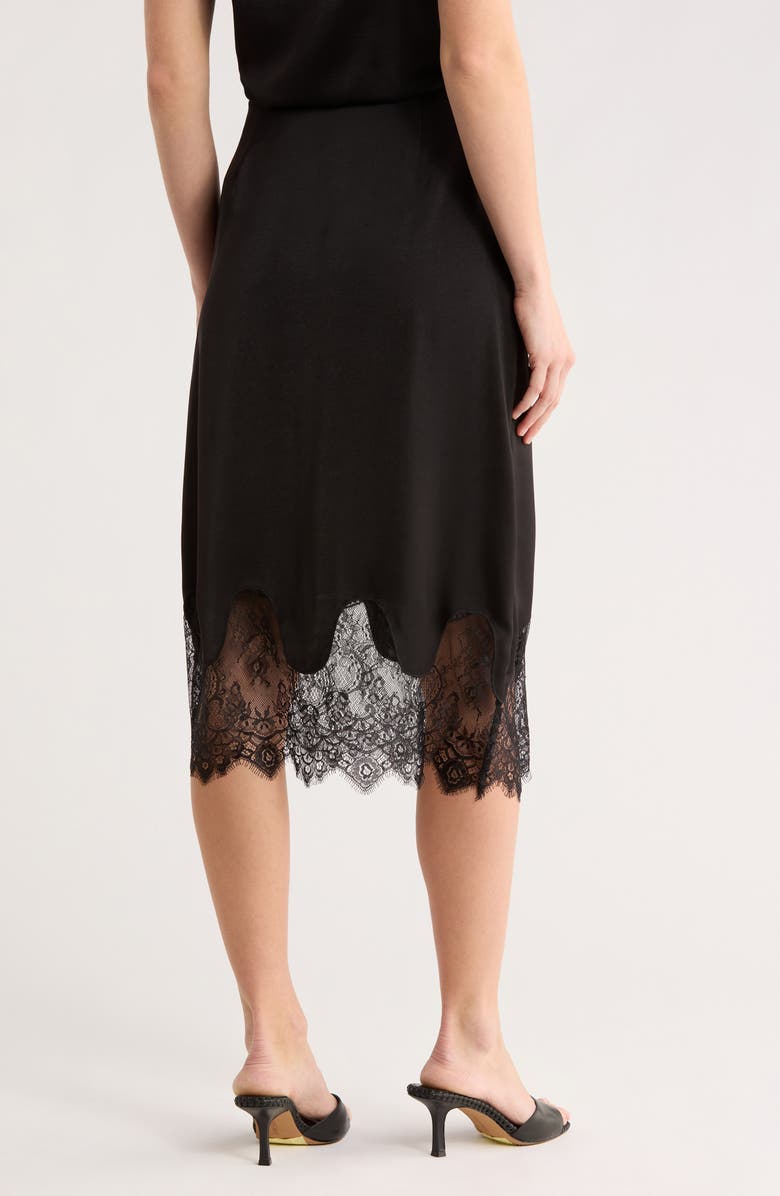 NSR Satin Lace Midi Skirt, Alternate, color, Black