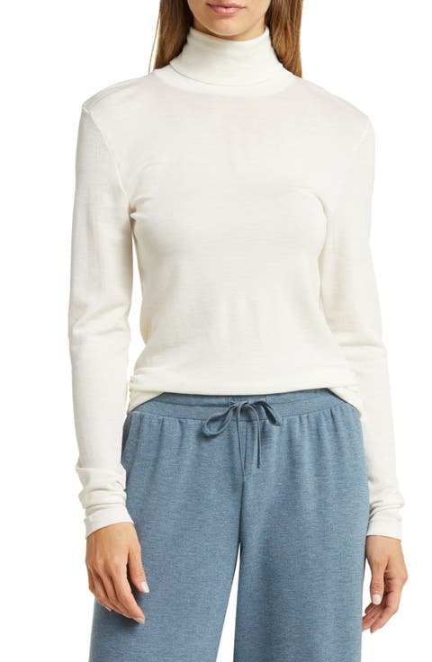 Turtleneck Wool & Silk Top