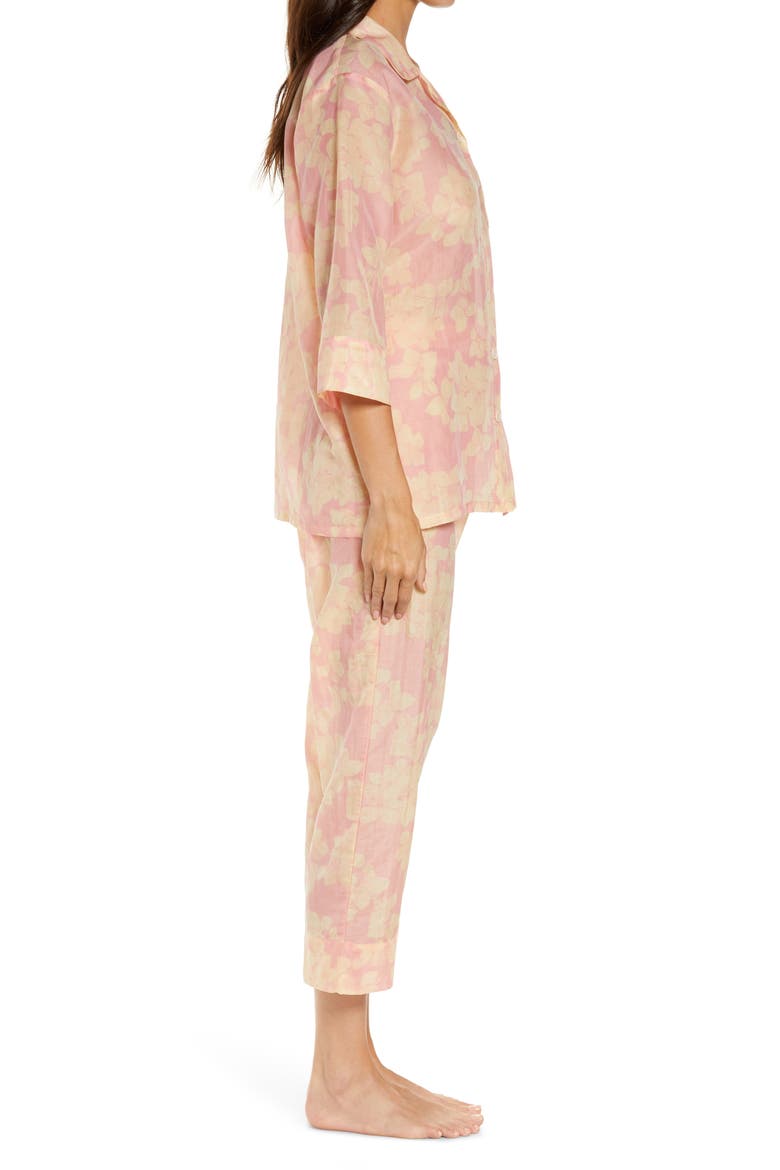 Hydrangea Cotton & Silk Pajamas, Alternate, color, FLORAL
