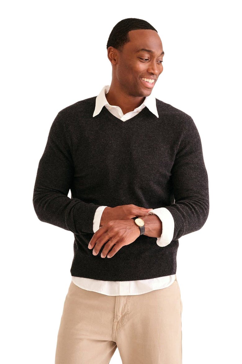 The Original Cashmere V-Neck Sweater, Alternate, color, Smoke