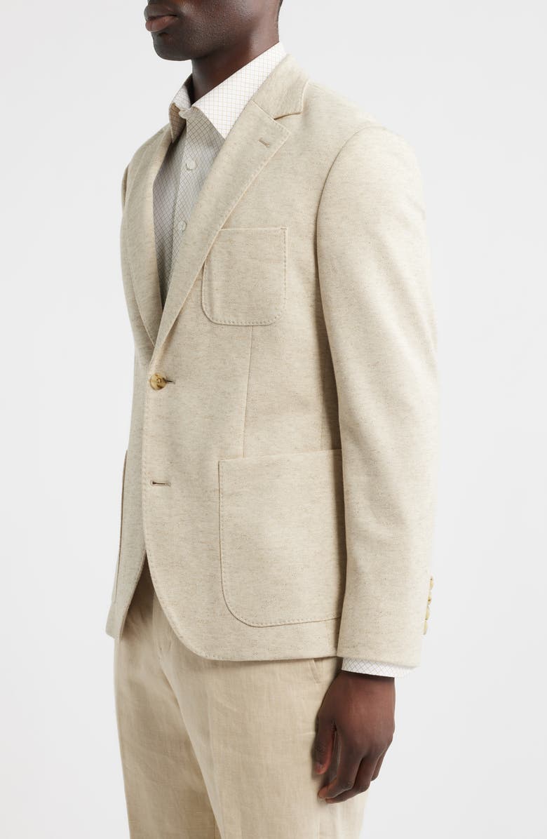 Nordstrom Henrik Trim Fit Tan Mélange Knit Sport Coat, Alternate, color, Tan Sutton Birdseye