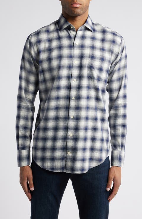 Border Soft Twill Button-Up Top