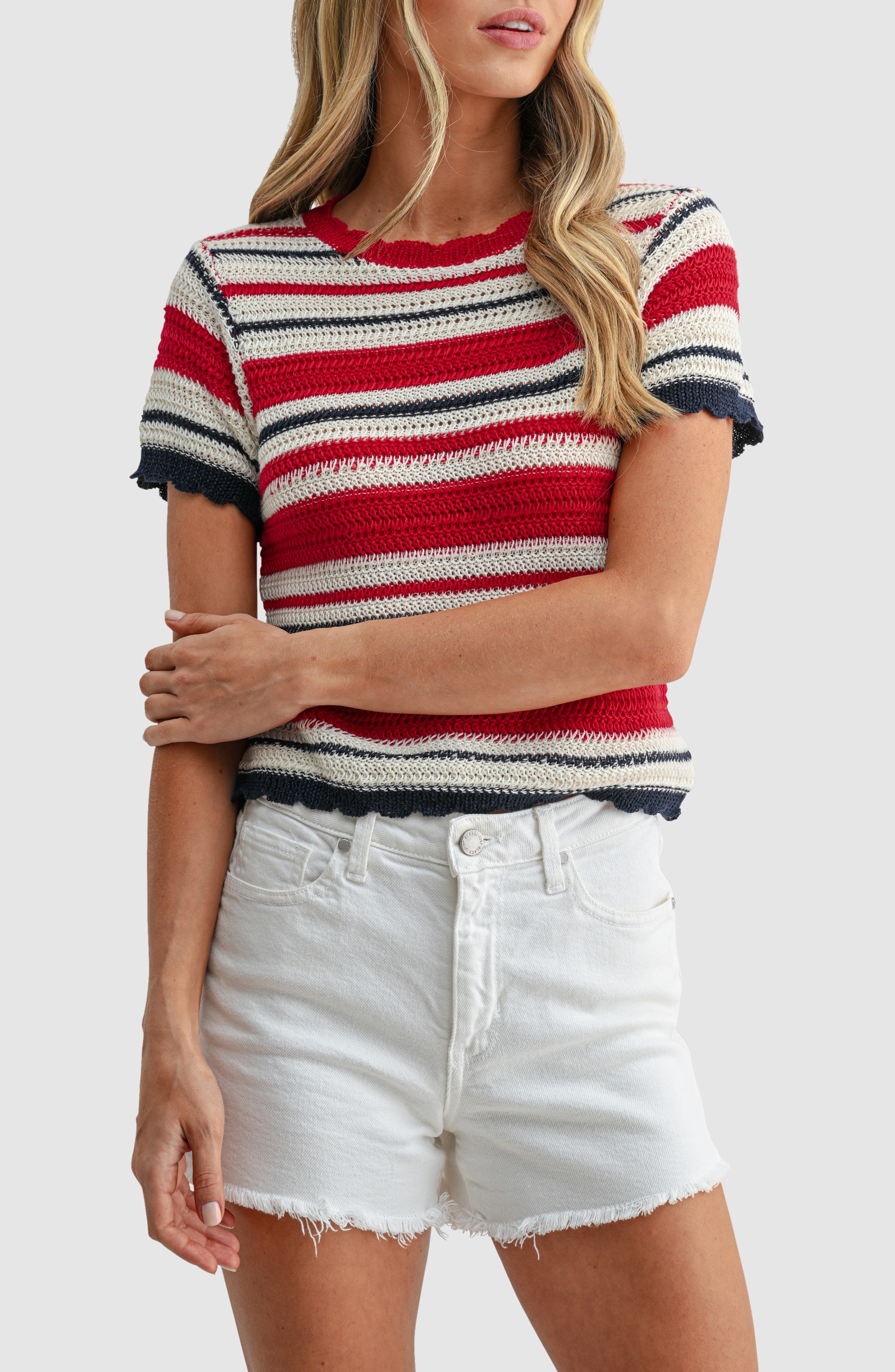 selected CREAM RED STRIPE