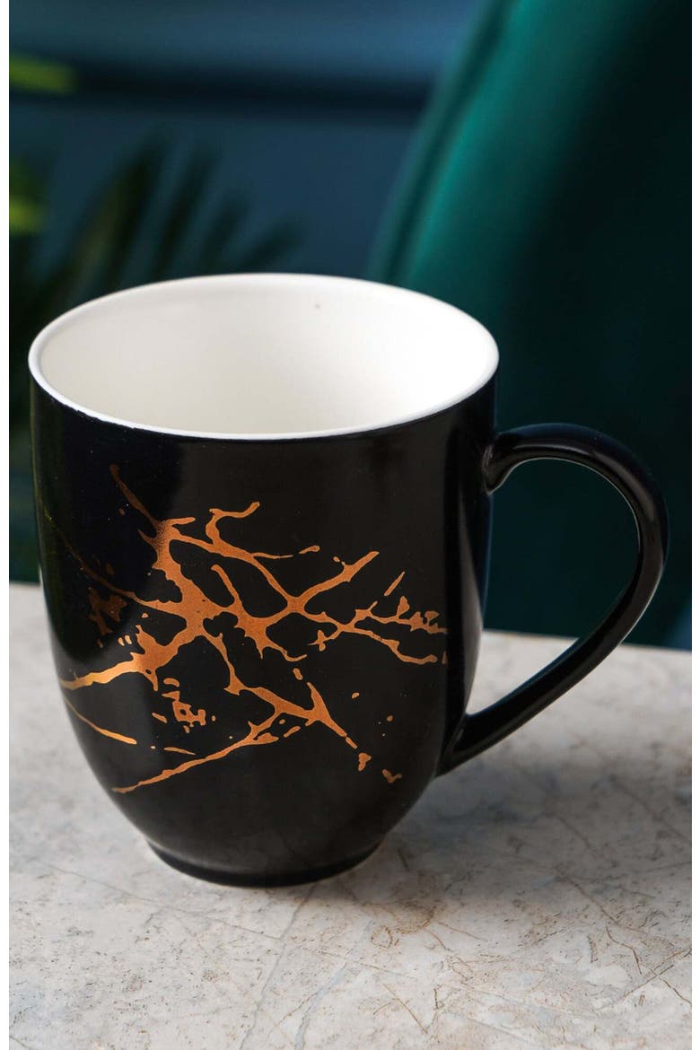 Zora Porcelain 4-Piece Mug Set, Alternate, color, Black