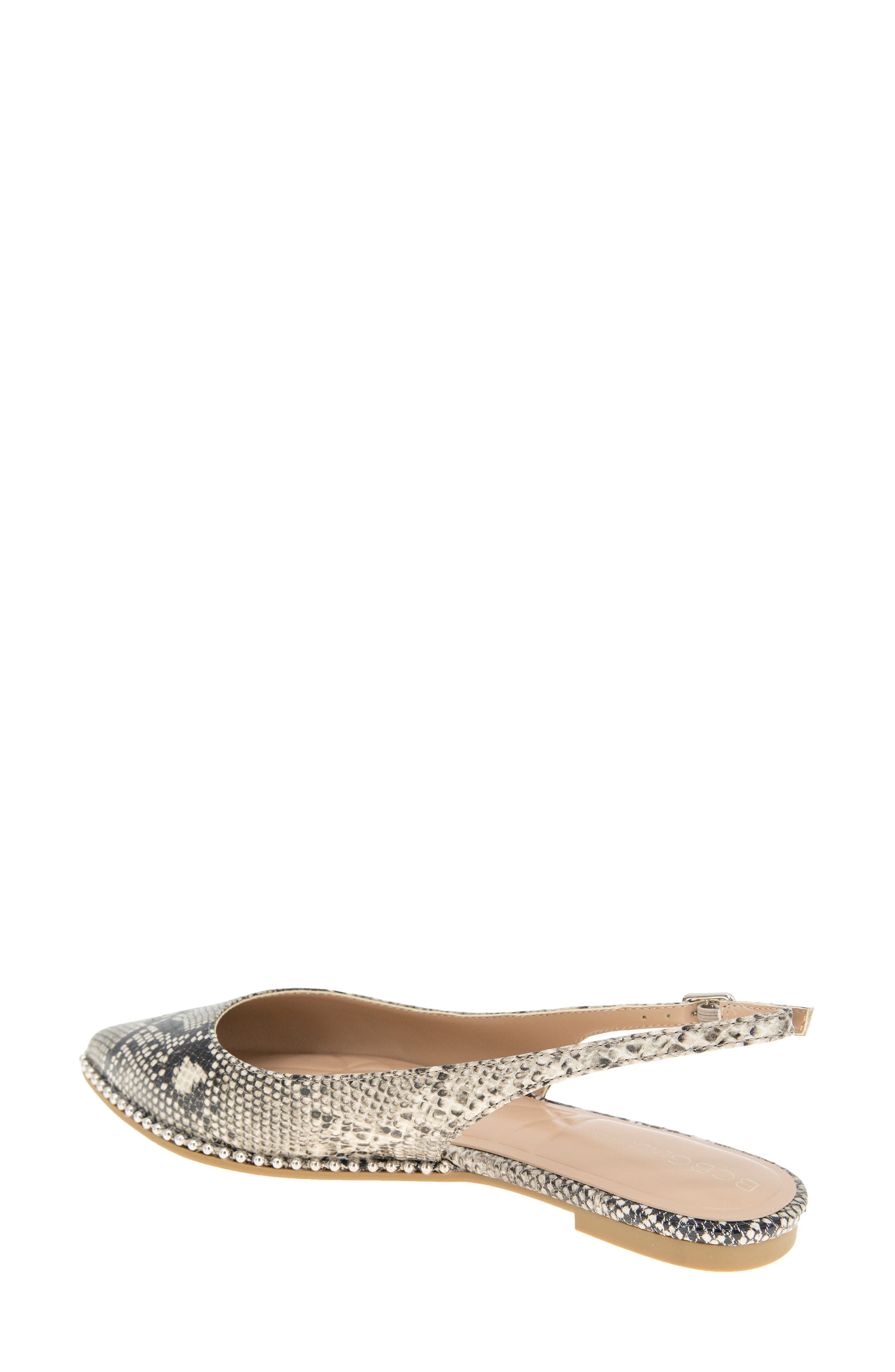 BCBGeneration Valerie Slingback Pointed Toe Flat, Alternate, color, Snake
