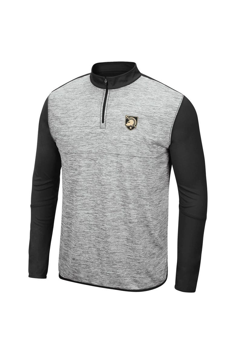 Men's Colosseum Heathered Gray/Black Army Black Knights Prospect Quarter-Zip Jacket, Alternate, color, Heather Gray