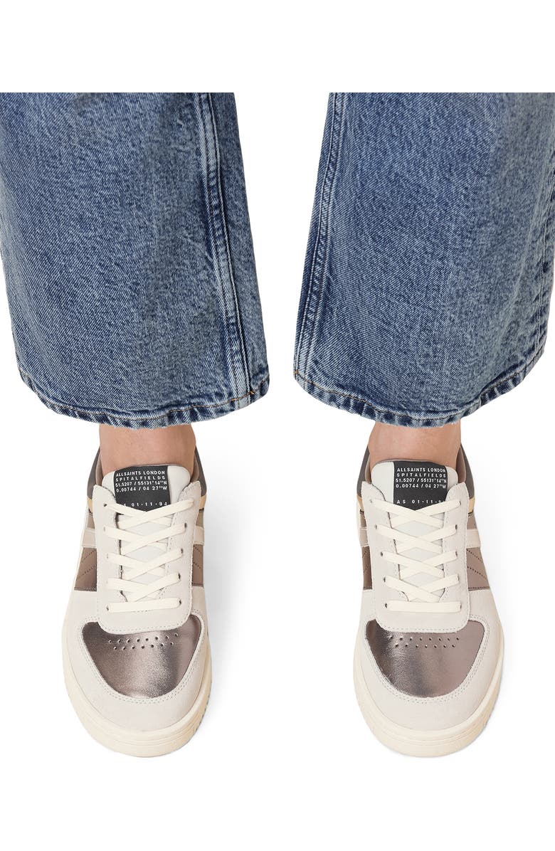 AllSaints Vix Sneaker, Alternate, color, White/ Metallic