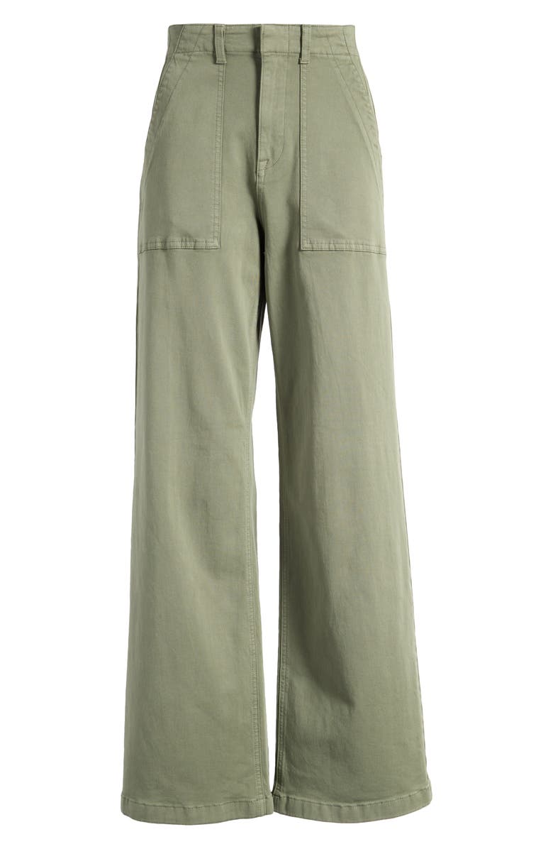 Pistola Nicole Stretch Cotton Wide Leg Pants, Alternate, color, Soft Olive