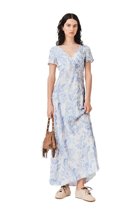 Flowing patterned maxi dress