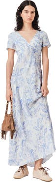maje Flowing patterned maxi dress