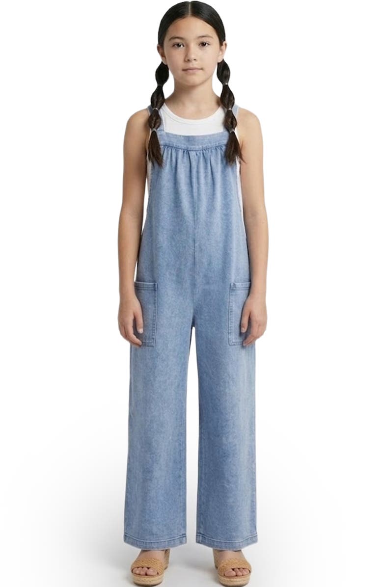 Hayden Girls Kids' Denim Wide Leg Overalls, Main, color, 