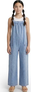 Hayden Girls Kids' Denim Wide Leg Overalls