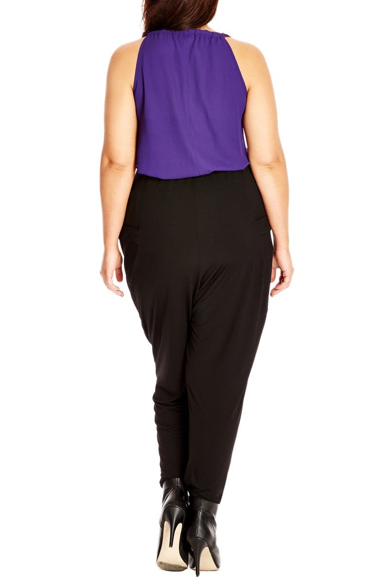 City Chic Wrap Front Harem Pants, Alternate, color,