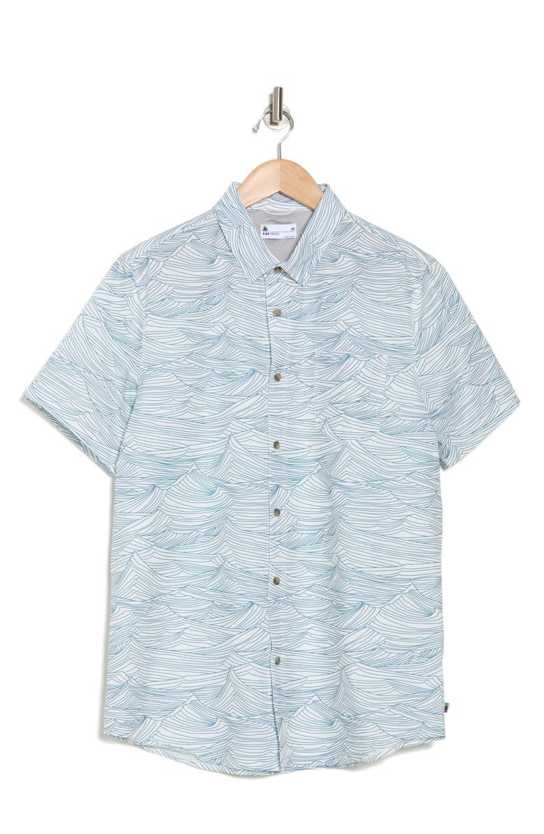 Union Print UB Tech Short Sleeve Stretch Aero Mesh Button-Up Shirt, Alternate, color, White