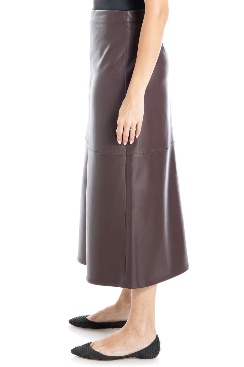 Faux Leather A-Line Skirt, Alternate, color, WINE