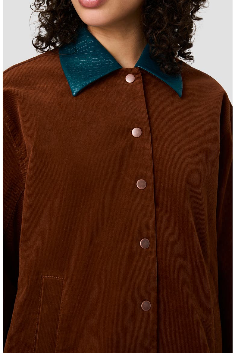 Casey Corduroy Contrast Collar Jacket, Alternate, color, CHESTNUT BROWN