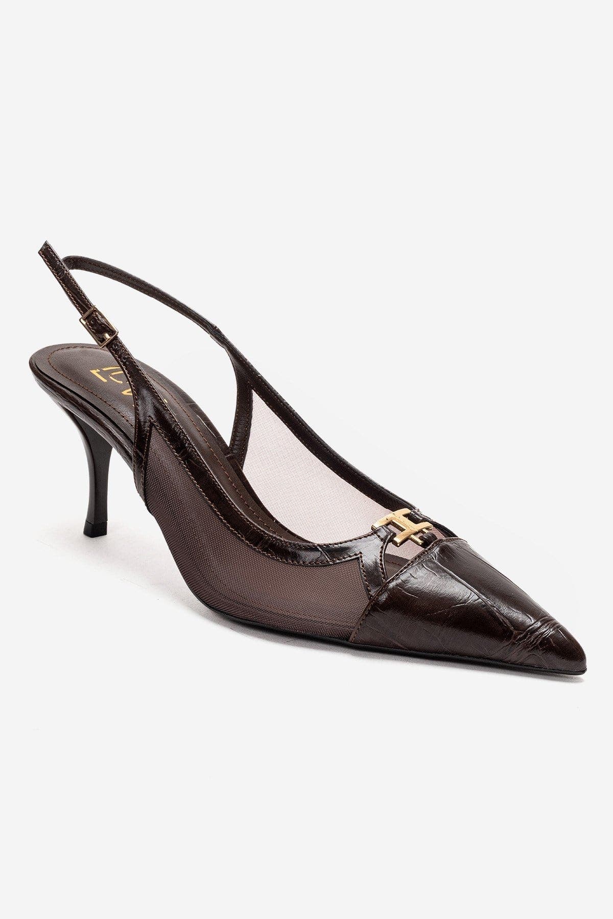 Orella Stiletto Mesh Pump, Alternate, color, Brown Print