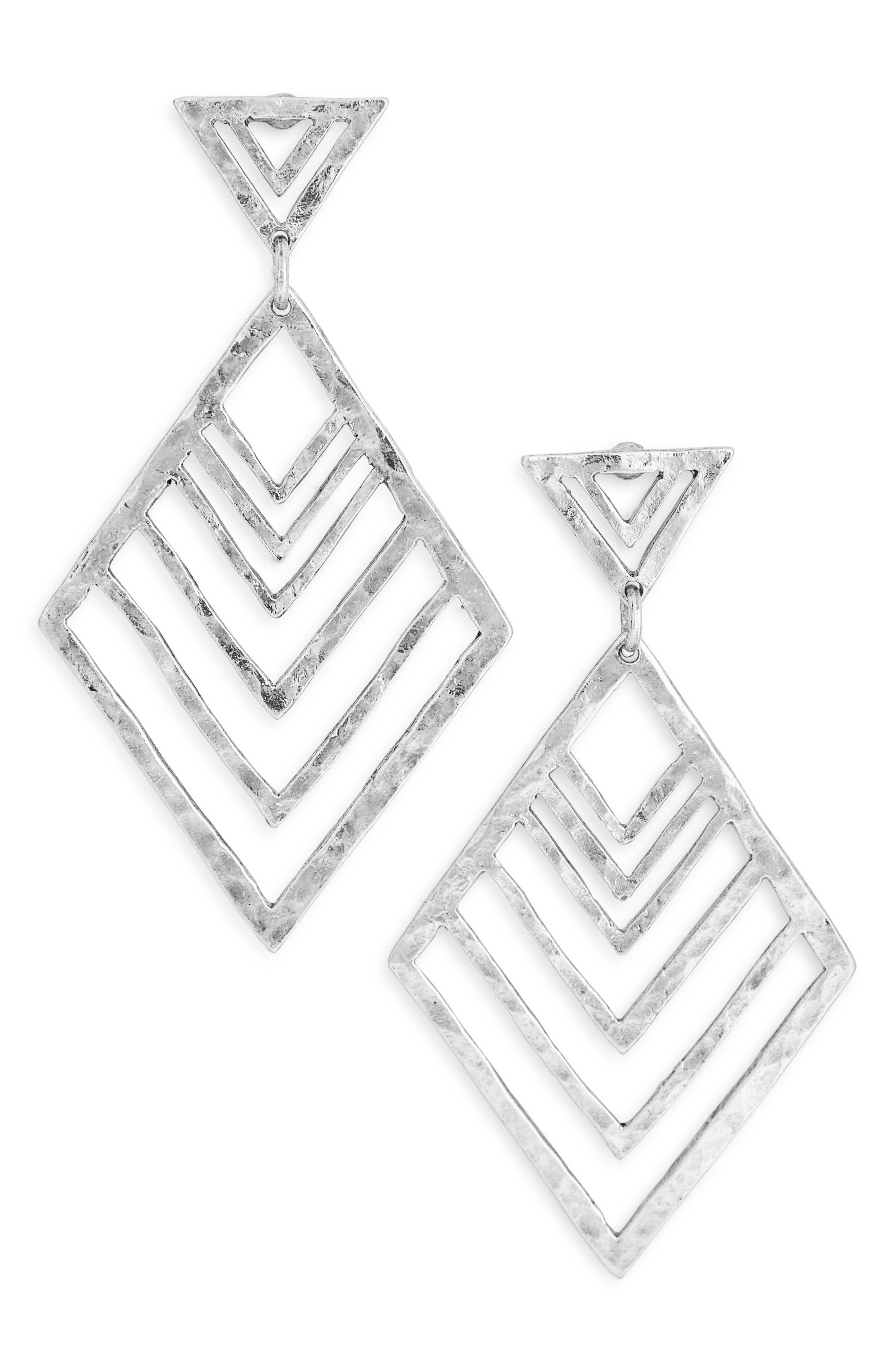 Karine Sultan Hammered Geometric Drop Earrings
