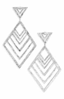 Karine Sultan Hammered Geometric Drop Earrings
