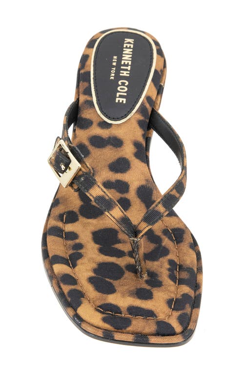 Kenneth Cole Gillie Kitten Heel Slide Sandal In Leopard Fabric