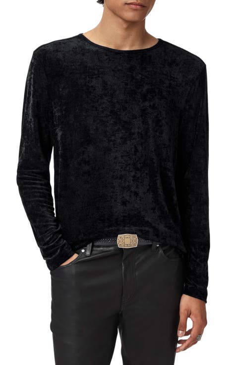 Sandro Long Sleeve Velvet Top
