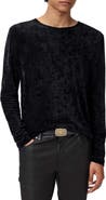 John Varvatos Sandro Long Sleeve Velvet Top