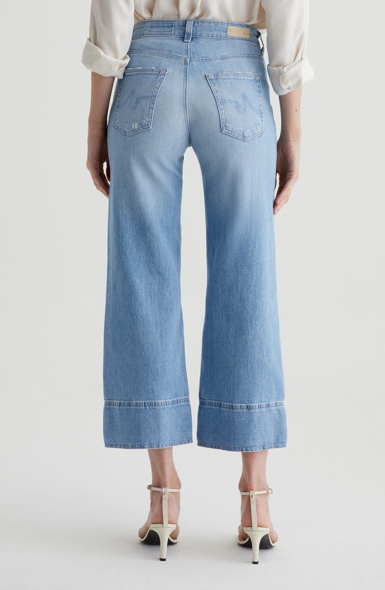 AG Saige High Waist Raw Hem Ankle Wide Leg Jeans, Alternate, color, Dana Point