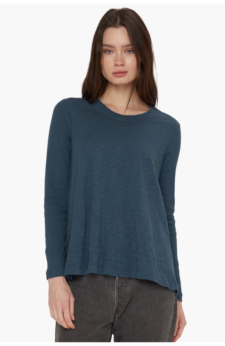 WILT Clothing Crew Trapeze Long Sleeve Mixed, Main, color, Petro