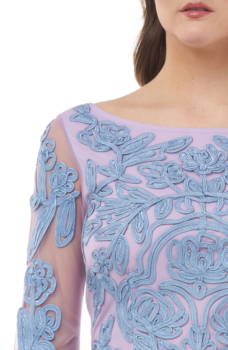 JS Collections Soutache Chiffon Cocktail Dress, Alternate, color, 