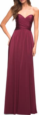 La Femme Strapless Jersey Gown