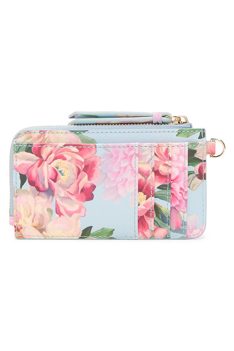 Lulu Floral Print Card Case, Alternate, color, BRIGHT BLUE MULTI