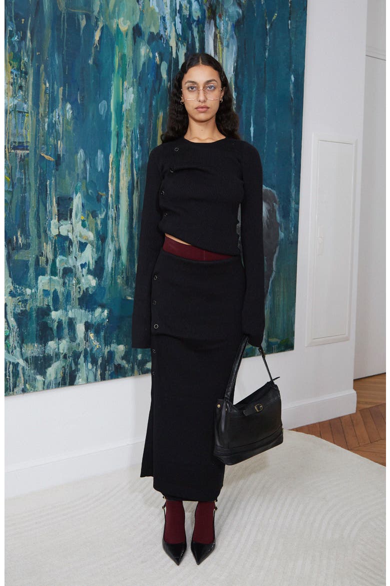Deconstructed Rib Top, Alternate, color, Black