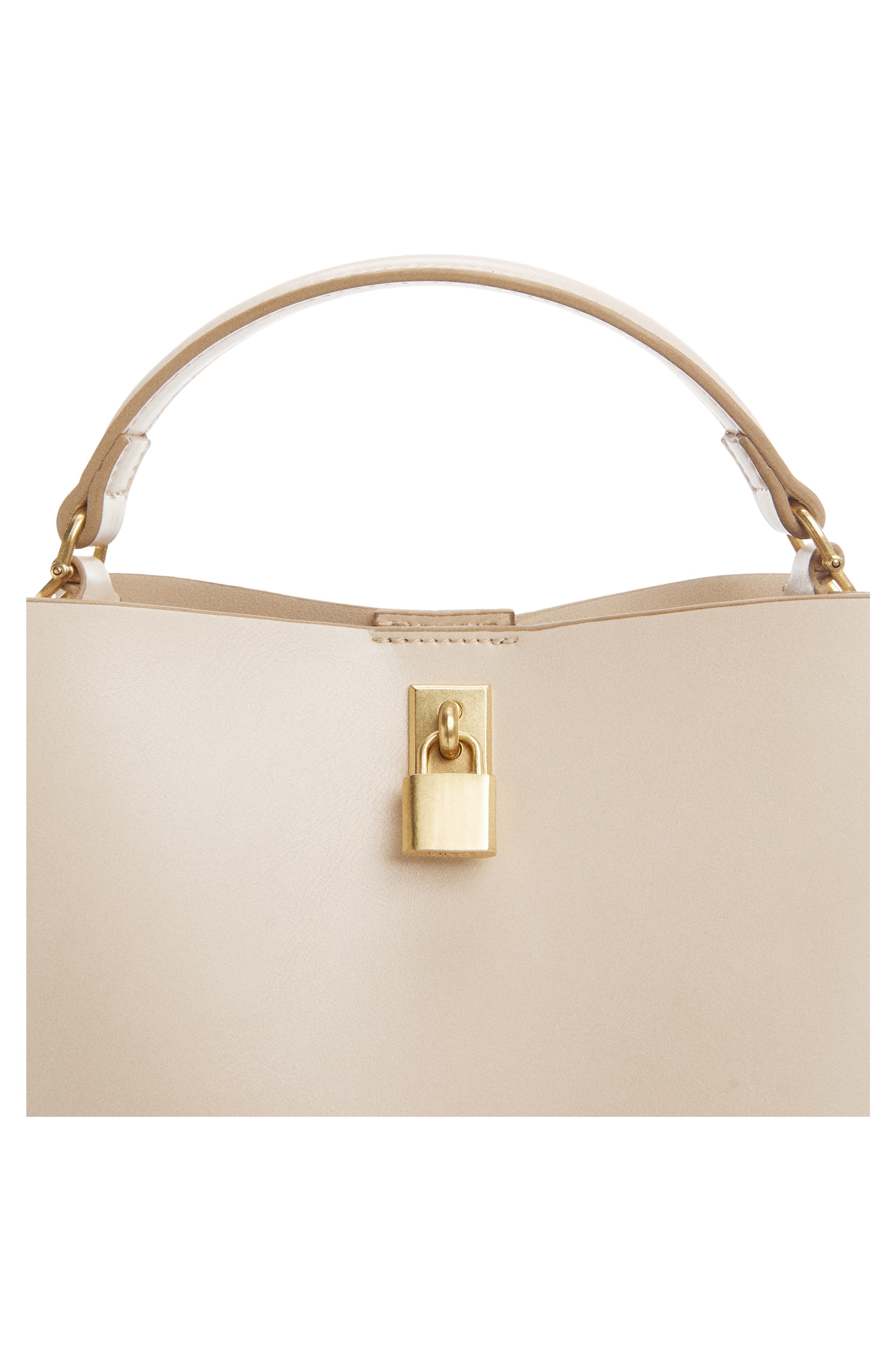 MANGO Mini Faux Leather Shopper Bag, Alternate, color, Off White