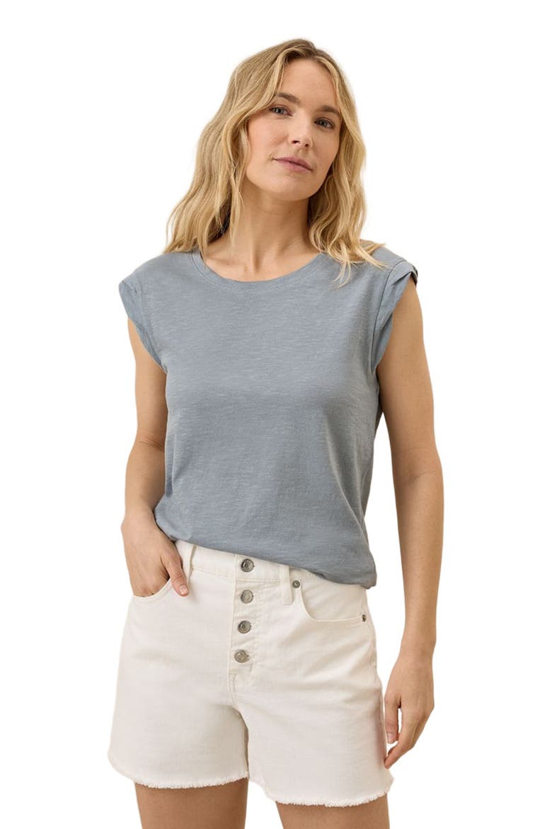 Organic Cotton Featherweight Slub Muscle Tee, Alternate, color, Smoke Blue