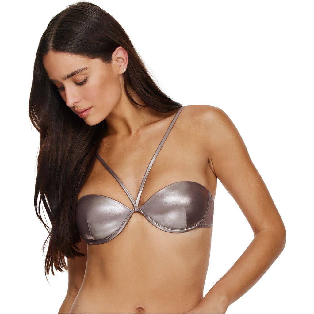 Flirtt Gottex Shine Bright Underwire Bikini Top In Gray