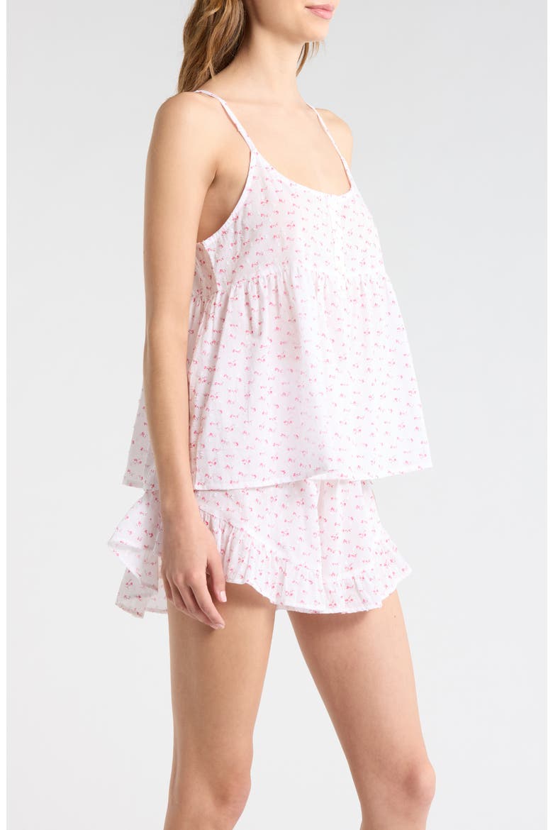 Swiss Dot Short Pajamas, Alternate, color, PINK LEMONADE DITSY