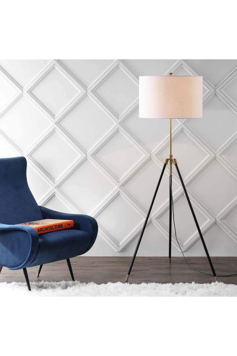 Lucius 67" Adjustable Metal LED Floor Lamp, Black/Brass, Alternate, color, Black/ Brass Gold