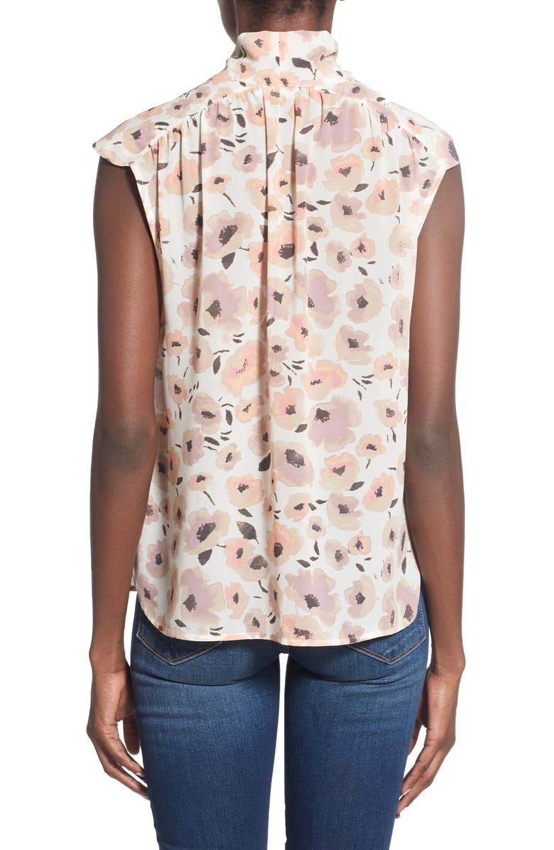 Leith Floral Print Tie Front Top, Alternate, color, 