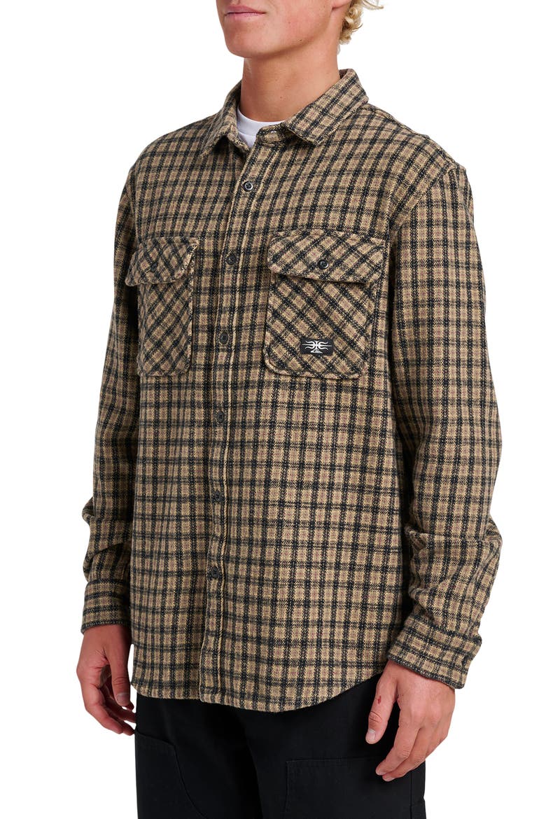 Mercury Sandstrokes Flannel Button-Up Shirt, Alternate, color, ELMWOOD