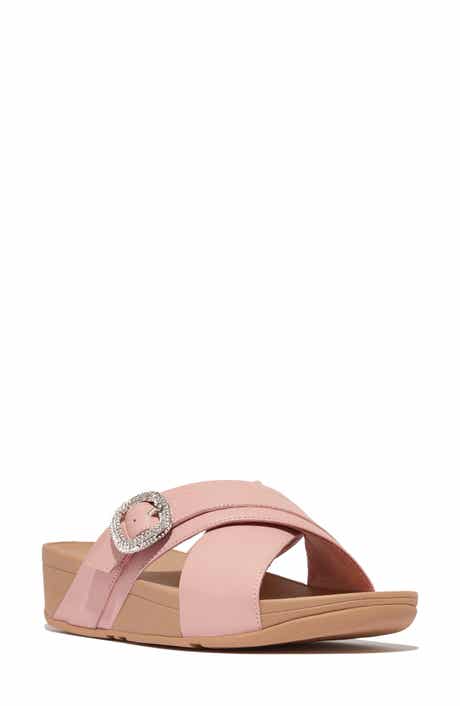 FitFlop Lulu Crystal Buckle Platform Slide Sandal