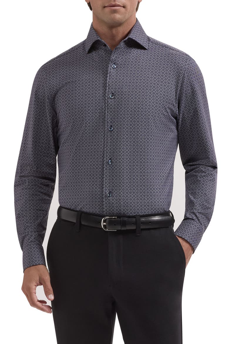 Devon OoohCotton Long Sleeve Button-Up Shirt, Main, color, NAVY