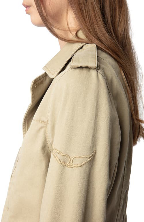 Zadig & Voltaire Klimi Cotton Jacket In Latte