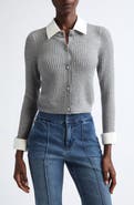 ALICE + OLIVIA Porla Double Collar Wool Blend Sweater