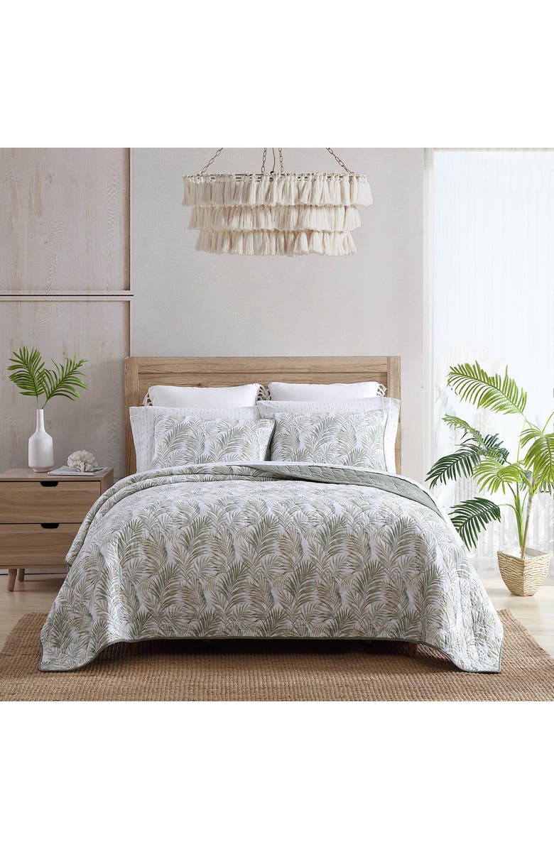 Tommy Bahama Maui Palm 3-Piece Quilt Set, Main, color, Sage Aqua