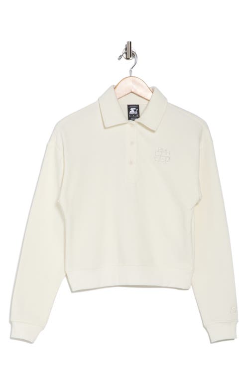 Starter Polo Sweatshirt In Egret