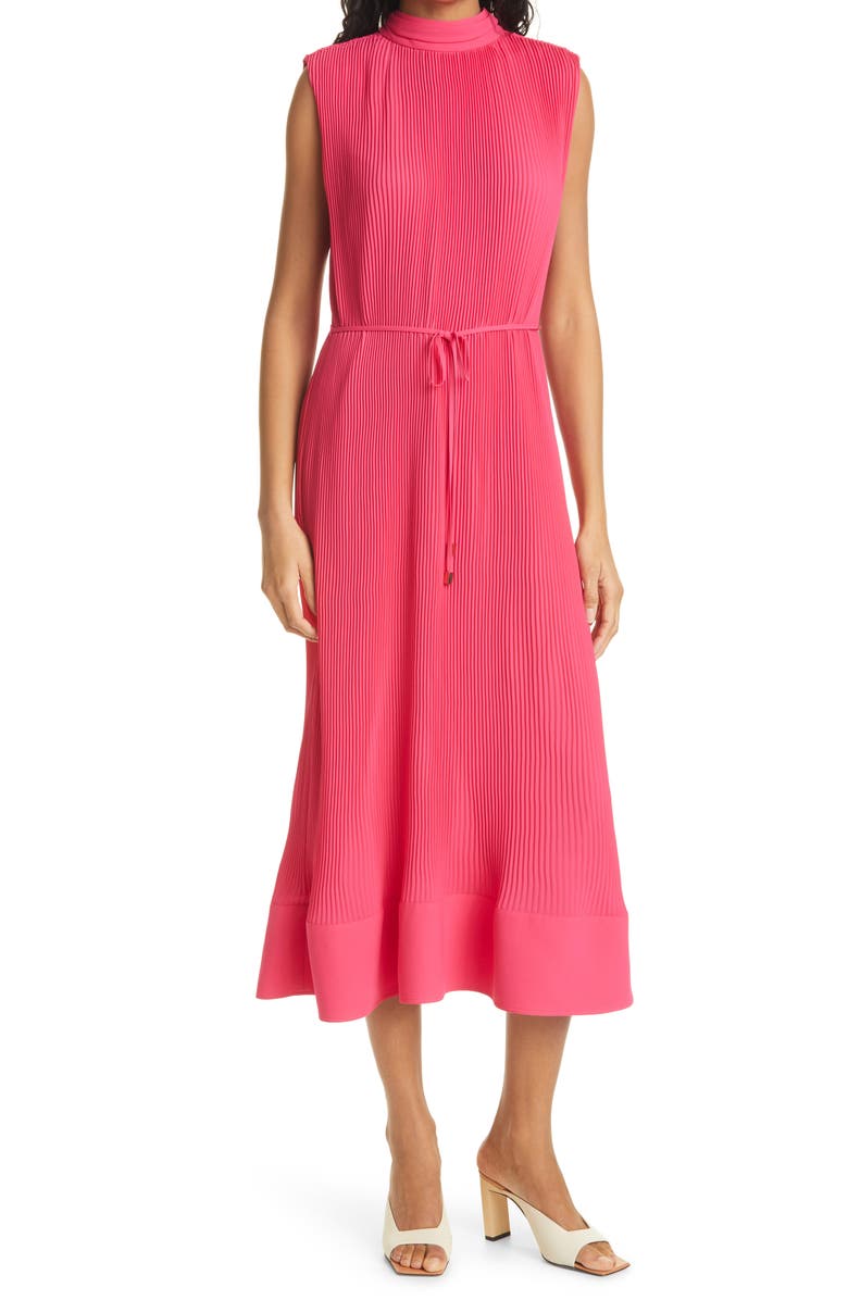 Milly Melina Pleated Sleeveless Georgette Dress, Main, color,