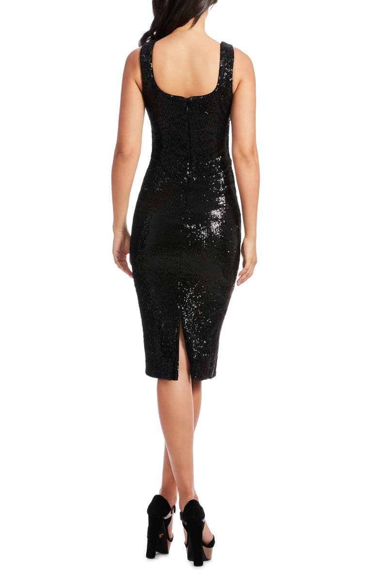Dress the Population Sloane Sequin Sheath Dress, Alternate, color, Black