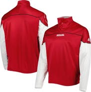 adidas Men's adidas Crimson Indiana Hoosiers AEROREADY Knit Quarter-Snap Jacket