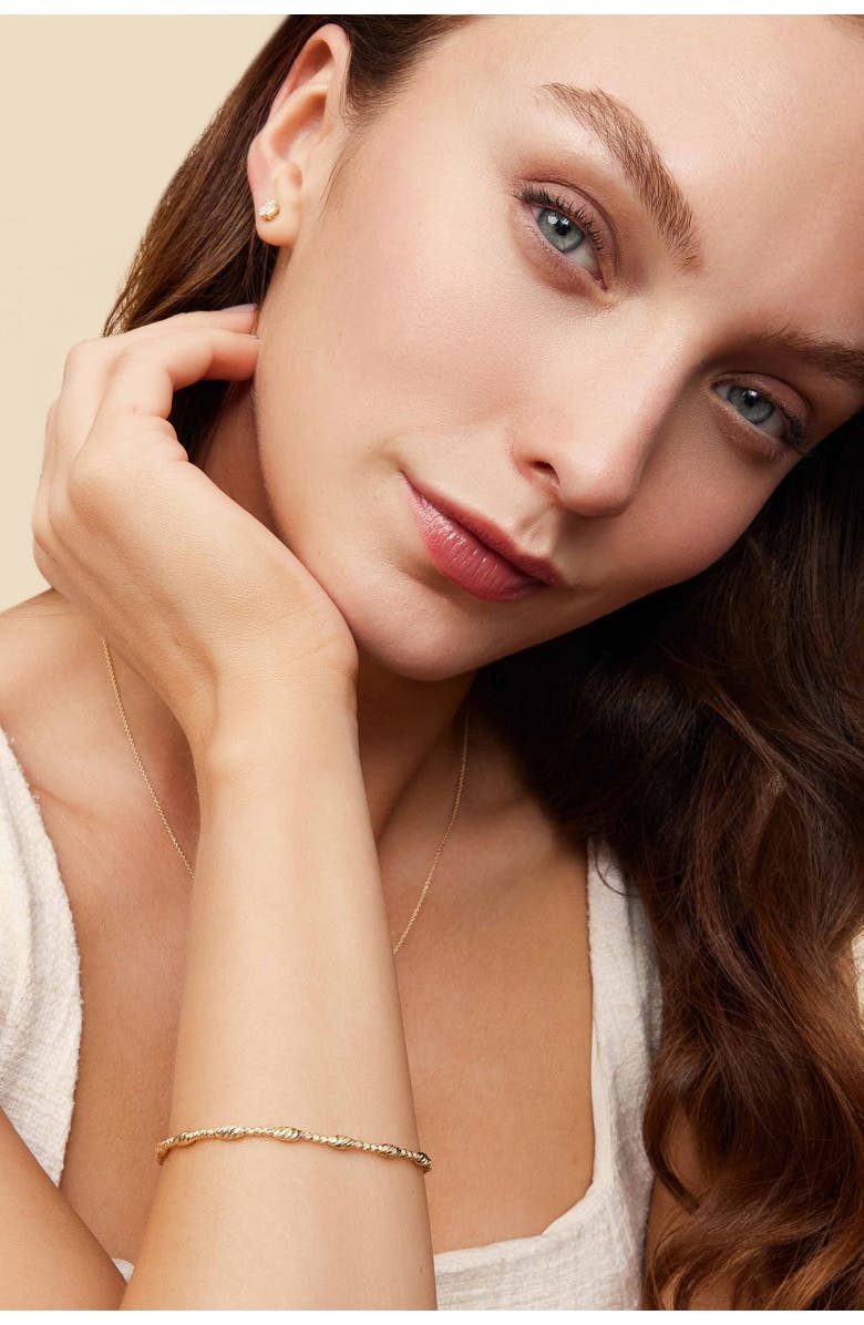 Oradina 14K Gold Illusion Classic Diamond Studs, Alternate, color, White Gold - Diamonds